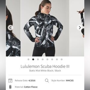 Lululemon Athletica Static Mist Black and White Hoodie